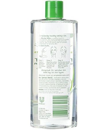 Simple Micellar Cleansing Water 13.5fl oz (400ml) - Gentle Makeup Remover & Facial Cleanser | International Shipping Available - Buy Online on GoSupps.com
