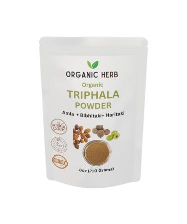 Organic Triphala Powder 8 oz Amla Haritaki Bihitaki Blend Non-GMO Gluten Free Resealable Bag