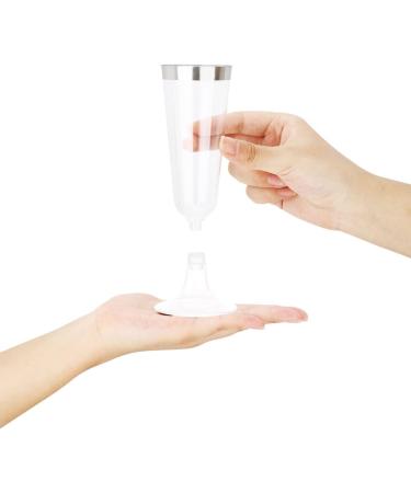 NOCCUR 60 Pack 5OZ Silver Plastic Champagne Flutes - Premium Quality Glasses for Wedding & Party - Buy Online on GoSupps.com