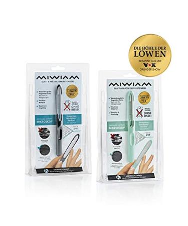 Miwiam Nail Files Set | 2 Zones (Coarse & Fine) | Rust-Free Residue-Free | Smooth Nail Surfaces | Durable Black & Lilac Design | International Shipping Available - Buy Online on GoSupps.com