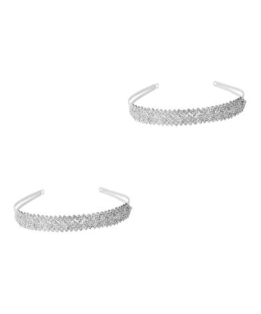 FRCOLOR Beaded Headband Luxury Baroque headpiece for bride bling headbands Diamond Tiara hair bands for women embellished headbands for women fancy wide Fancy Hair Ties