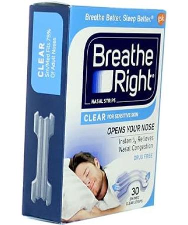 Breathe Right Nasal Strips Clear SM/MED 30 ct - Nasal Congestion Relief - Buy Online on GoSupps.com