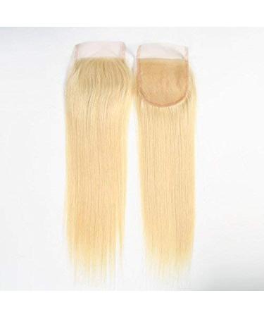 SeraphicWig Swiss Lace Top Closure 4"x4" Long Length 18" Brazilian Virgin Human Hair Lace Closure With Baby Hair Silky Straight Honey Blonde Colour #613 Free Part