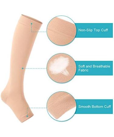 Shop Open Toe Compression Stockings for Men & Women | 20-30 mmHg Knee-High Calf Sleeves for Travel & Pregnancy - Buy Online on GoSupps.com