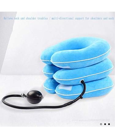 ADITAM Cervical Neck Traction Device Inflatable Traction Device Neck Traction Home Use Pain Relief and Spine Alignment Adjustable Neck Stretcher Plus Eye Mask Gift Gray Double The Comfort Royal Blue - Buy Online on GoSupps.com