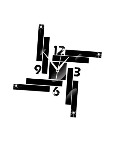 Zerodeko Art Decor Wall Clock 1pc Mirror Clock Chic Clock Wall Clock Hanging Clock Wall Decorative Clock Wall Sticker Acrylic Striped Square Mirror Clock Black 55X58CM