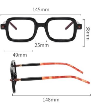 Nilza Square Reading Glasses for Men & Women | Retro Black Computer Glasses | Anti-Fatigue +2.0 Visual Aid - Buy Online on GoSupps.com