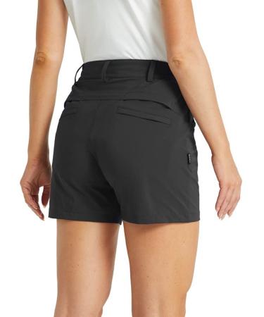 BALEAF Women's Golf Shorts Stretch 4.5" Quick Dry Mesh Breathable Hiking Spandex Active with Pockets Athletic Large Black