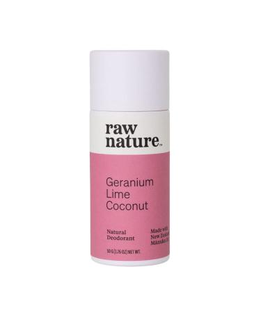 Raw Nature - Geranium Lime Coconut Natural Deodrant 50g - Made in New Zealand