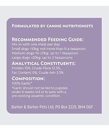 Barker and Barker Dog Supplements - Garlic powder (140g pot) 160 g (Pack of 1) - Buy Online on GoSupps.com