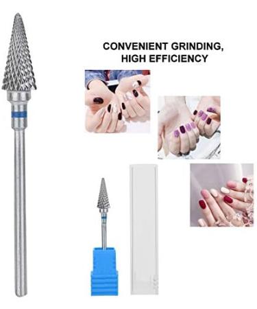 Lyrlody Nail Drill - Professional Conical Tungsten Steel Tip for Manicure Pedicure Gel & Acrylic Nail Art - Medium Grained (Blue Label) - Buy Online on GoSupps.com