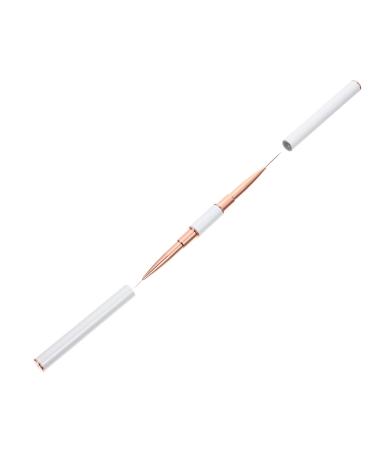 Ipetboom Pull Line Nail Art Pen Manicure Tool Nail Painting Tool Manicure Brushes for Nails Nail Art Liner Brushes Marker Pen Double Head With Cover White Metal Nail Polish
