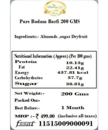 Ghasitaram Gifts Rakhi Gifts for Brothers Rakhi Sweets - Pure Badam Barfi 200 GMS with Beads Rakhi - Buy Online on GoSupps.com