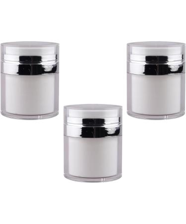 3PCs Airless Cosmetic Pump Jar Container - 30g Refillable Glass Vial for Lotions Creams & Liquid Foundation - Ideal for Travel & Retention - Buy Online on GoSupps.com
