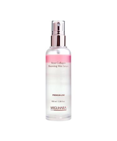 MIGUHARA Rose Collagen Blooming Mist Serum Hydrating Facial Spray with Rose Damascena Flower Water 3.38 fl.oz/100ml