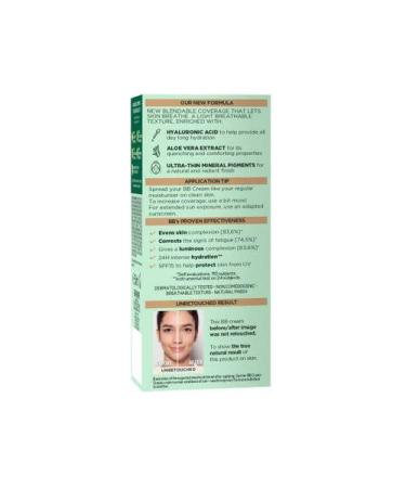 Garnier Skin Naturals Classic Hyaluronic Aloe All-in-1 BB Medium Cream 50ml - Skin Perfecting BB Cream - Buy Online on GoSupps.com