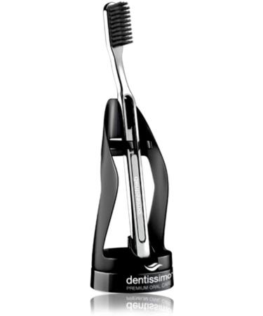 Dentissimo High-Quality Chrome-Plated Silver Toothbrush - Durable Hard Bristles International Shipping Available - Buy Online on GoSupps.com