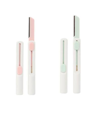 Revolter eyebrow razor eyebrow trimmer women's-eye brewer-shaving blades for cosmetic beauty make-up tools facial razors (color: pink and green)