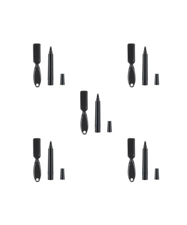 5 Set Eyebrow Beard Pencil Filler Beard Brush for Men Sweatproof Brown Set of 5 (Brown)