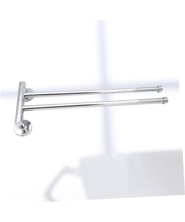 Alipis Stainless Steel Pendant Double Bath Towel Holder Tower Holder Arm Swing No Punching to Rotate Silver Medium - Buy Online on GoSupps.com