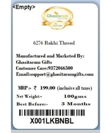 Ghasitaram Gifts Rakhis Online for Brother- 6276 Rakhi Thread Single Rakhi Only - Buy Online on GoSupps.com