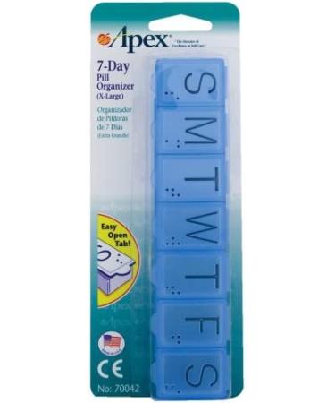 Apex 7-Day XL Pill Organizer - Extra Large Weekly Medication Planner - Buy Online on GoSupps.com