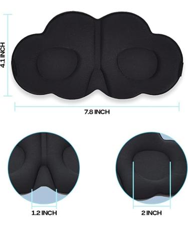 Maimiao 2023 Cloud-Shaped Sleep Eye Mask for Side Sleepers - 3D Contoured Silky Blindfold for Better Sleep (Pack of 3) - Buy Online on GoSupps.com