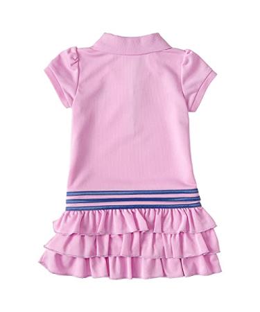 adidas Girls' Short Sleeve Polo Dress 0-24 Months Light Lilac