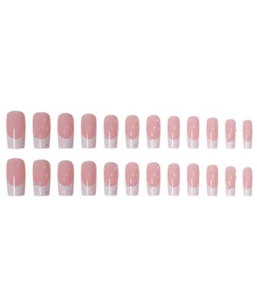 Foccna 24pcs Pink Pearl Glossy Press On Nails - Long False Tips for Women and Girls - Buy Online on GoSupps.com