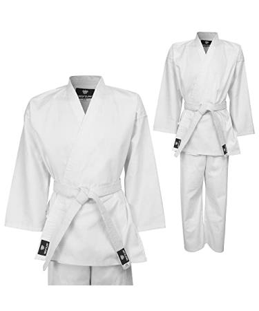 TENUM Karate Gi Uniform for Kids & Adults Lightweight Student Karate Martial Arts Uniform Belt Included 8oz 00/ 3'11"- 4'2"