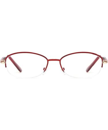 Zukky Anti-Blue Light Glasses for Women - Exquisite Hollow Bracket Oval Metal Frame - AM23 Red - Size 4x - Computer & Reading Glasses - Buy Online on GoSupps.com