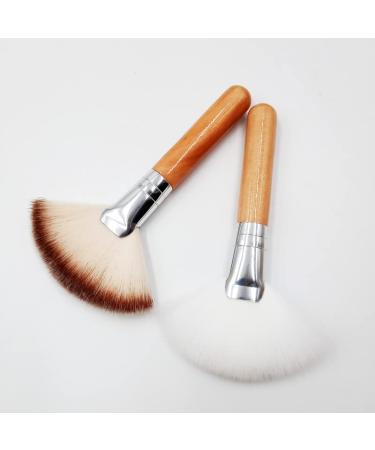 SALOCY Fan Brush Set - 2 PCS Highlighting & Powder Foundation Makeup Brushes - Buy Online on GoSupps.com
