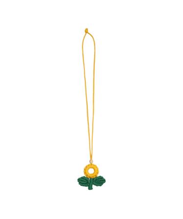 Kuaiyiju adjustable dopamine sunflower necklace hand-woven sweater chain sunflower trailer keychain fashionable jewelry