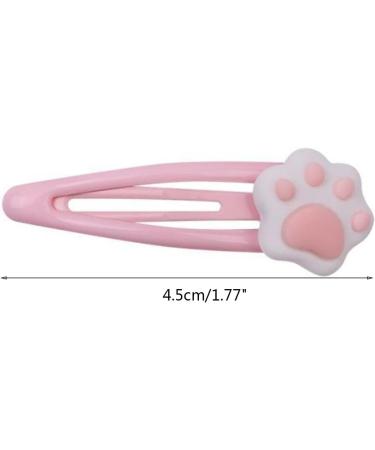 Girls Hair Clip Lovely Snap Cartoon Cat Paw Shape Hairpin Metal Hair Clip for Unique Designed Hairpins for Teenagers Pink - Buy Online on GoSupps.com