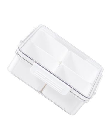 CIYODO Dried Fruit Plate Food Tray Veggie Tray Decor Nut Serving Platter Candy Boxes Convenient Fruit Box 20X20X6.5CM White