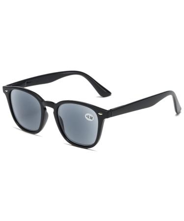Vevesmundo Reading glasses with sunscreen sunshine men men tinted reading aid visual aid with preservation+1.0 +1.5 +2.0 +2.5 +3.0 +3.5 +4.0 1 piece black 3.0 x