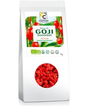 Comptoirs et Compagnies Organic Goji Berries from Tibet Origin 1 kg Bag Sold Per Unit - Buy Online on GoSupps.com