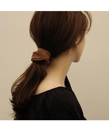 Soft Leather Big Hair Scrunchies for Women - 4 Pcs Ponytail Holders for Thick Hair - Buy Online on GoSupps.com