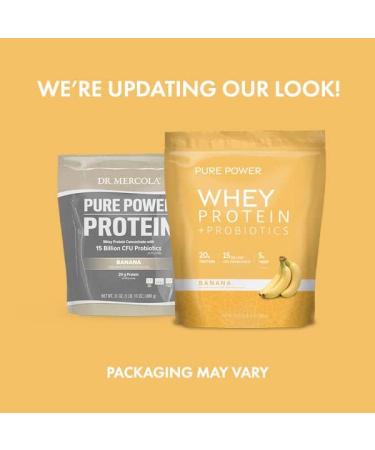 Dr. Mercola Pure Power Whey Gusset - Banana Flavor 22 Servings Non-GMO Gluten-Free Soy-Free - International Shipping Available - Buy Online on GoSupps.com