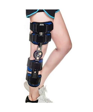 Knee Brace Adjustable Post Hinged Knee Brace Strap ROM Adjustable Post Op Knee Support Orthosis Immobilizer Protector for Left Leg and Right Leg