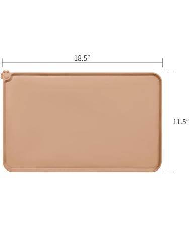 Audwud Silicone Waterproof Pet Feeding Mat - Anti-Slip Dog & Cat Bowl Mat (47x30 cm) - Apricot Color - Buy Online on GoSupps.com