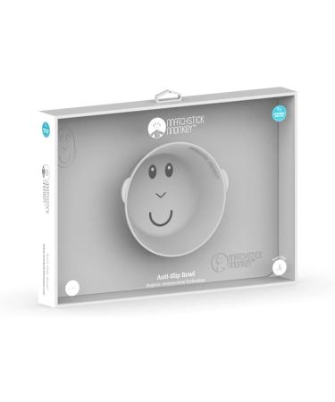 Matchstick Monkey Anti-Slip Bowl attached with Mat for baby-led weaning Antimicrobial 100 Percent Silicone 100 Percent BPA Free 6 Months Old+ Grey Monkey Bowl attached with Mat Grey Bowl Attached With Mat - Buy Online on GoSupps.com