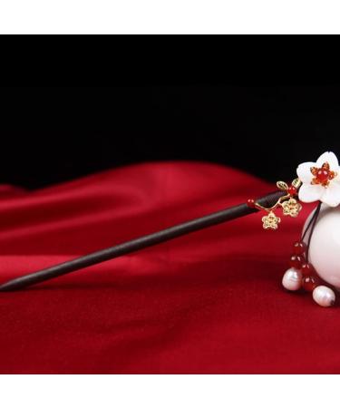 LALAFINA Hanfu Hairpin Wood Metal Hair Clip Hair Sticks Pearl Flower Hair Stick Crystal Hair Clips Vintage Hair Stick Hairpin Wedding Headpiece Shell Flower Women's Ebony Hair up - Buy Online on GoSupps.com