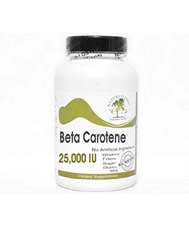 Beta Carotene 25,000 IU  100 Capsules - No Additives  Naturetition Supplements