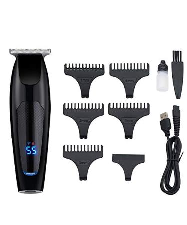 Aiwjeakh Electric Hair Clipper USB Rechargeable Professional Hair Barber Haircutter LED Display Digital with 5 Limit Combs