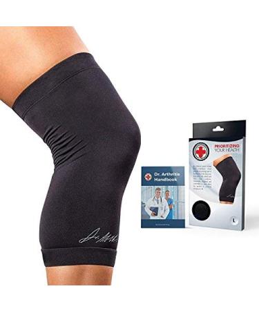 Doctor Developed Copper Knee Brace & Knee Compression Sleeve & Doctor Written Handbook -guaranteed relief for Arthritis  Tendonitis  Injury recovery  Knee support  Running & Weightlifting (X-Large) X-Large (Pack of 1)