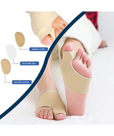 Bunion Corrector Straightener Sleeve with Silicone Gel Pad for Hallux Valgus Pain Relief - Large Size UK 8-11/7.5-10.5 (1 Pair) - Buy Online on GoSupps.com