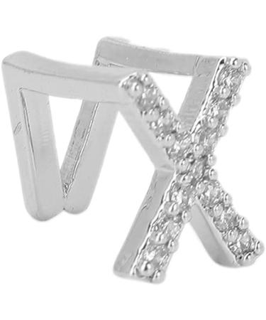 Plated English Letter X Teeth Brace Metal Fashionable Teeth Decoration Jewelry for Party (Silver Color) - Buy Online on GoSupps.com
