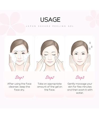 Buy AKARY Sakura Face Peeling Gel - Gentle Exfoliator for Dead Skin Removal Dark Spot Treatment & Skin Firming - All Skin Types - International Shipping Available - Buy Online on GoSupps.com