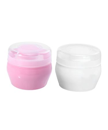 Beatifufu 2 Sets Baby Plush Puff Transparent Baby Powder Boxes Dry Powder Puffs Makeup Puffs Talcum Filling PP Baby Container